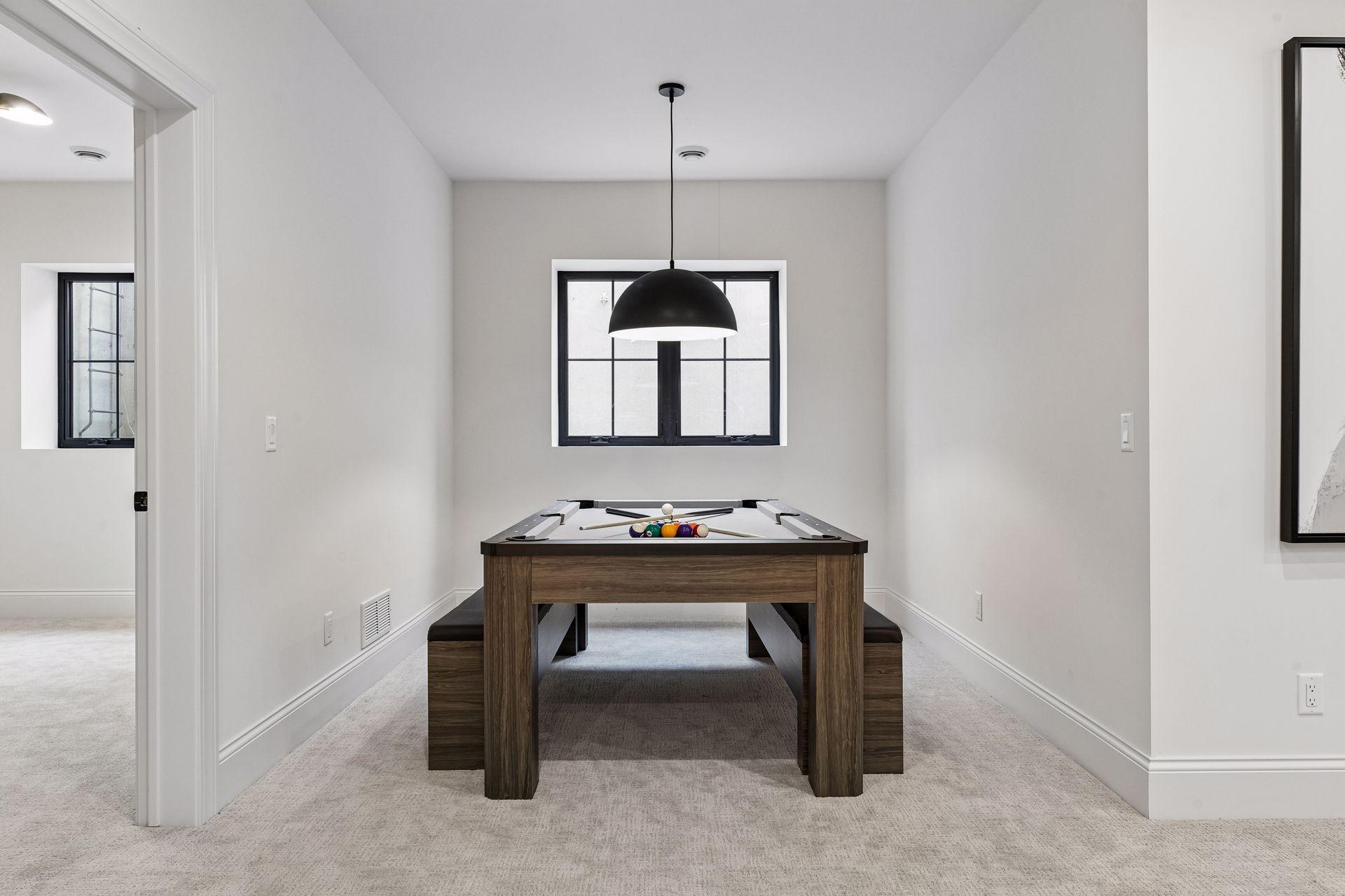 Lower level game nook perfect for entertaining