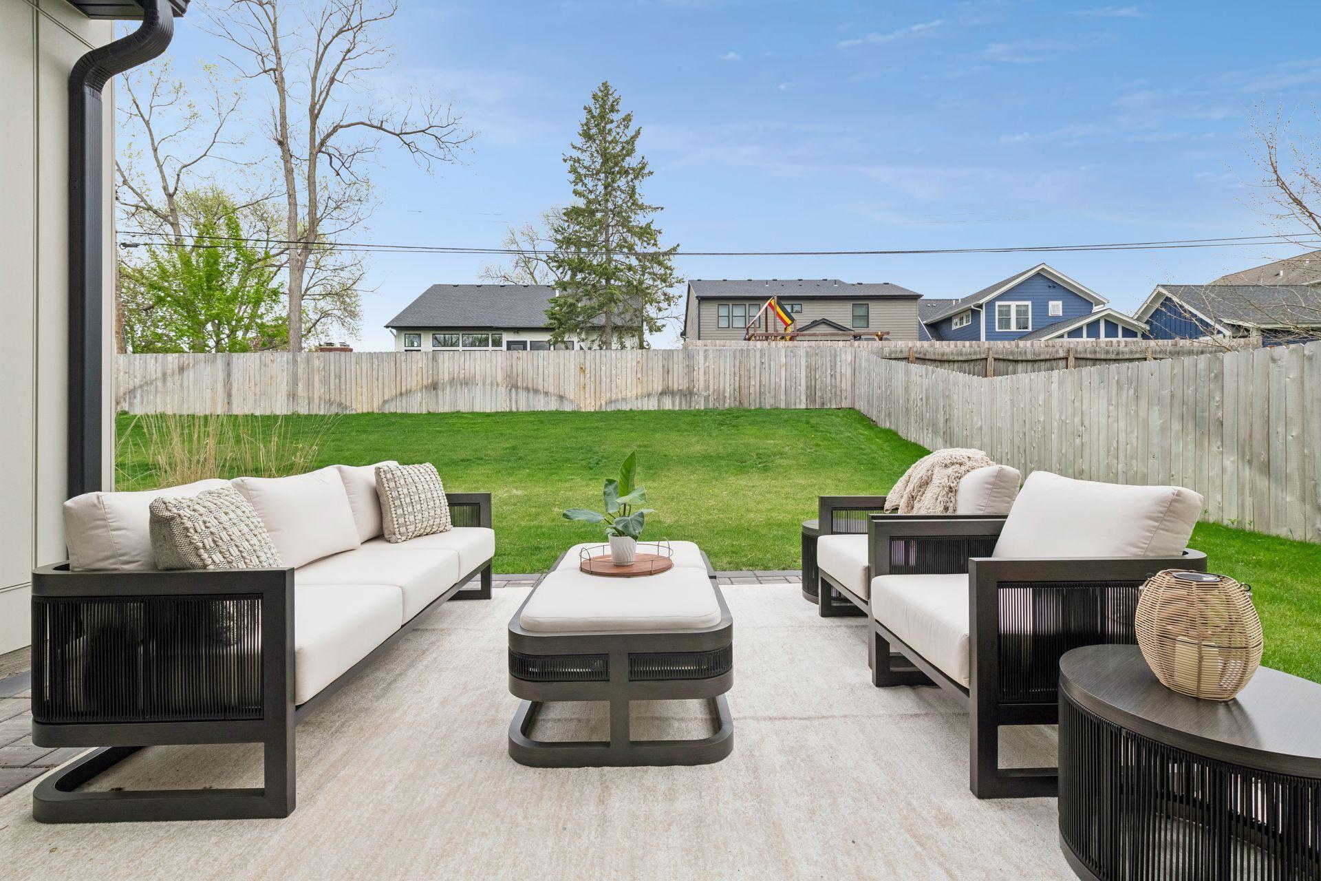 Spacious paver patio just off back of home