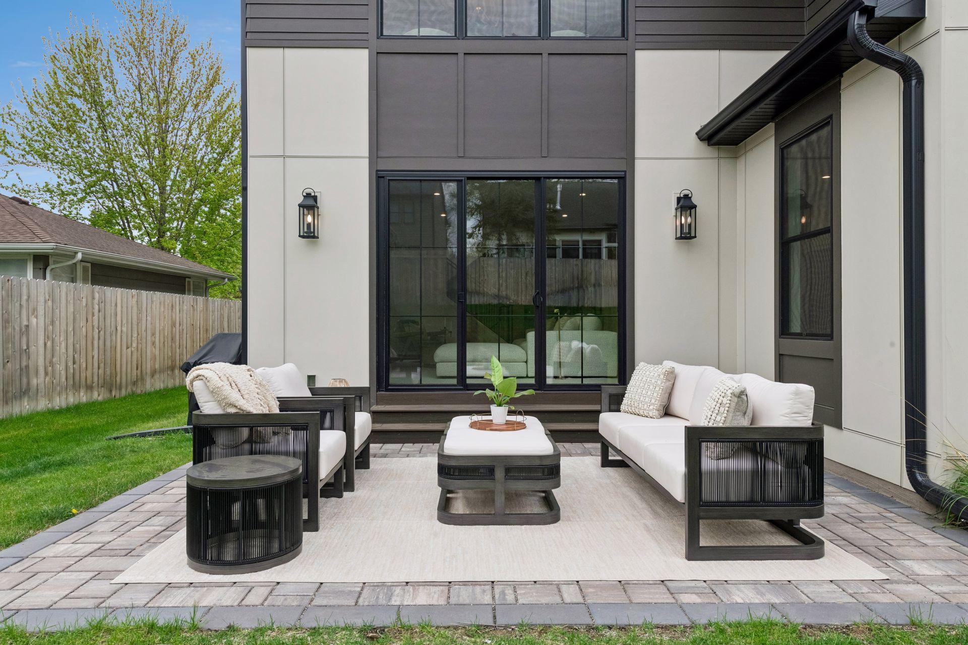 Spacious paver patio just off back of home