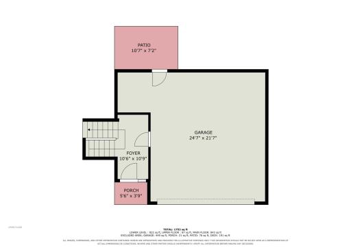 Main floor + Garage floor plan - Measurements are approximate