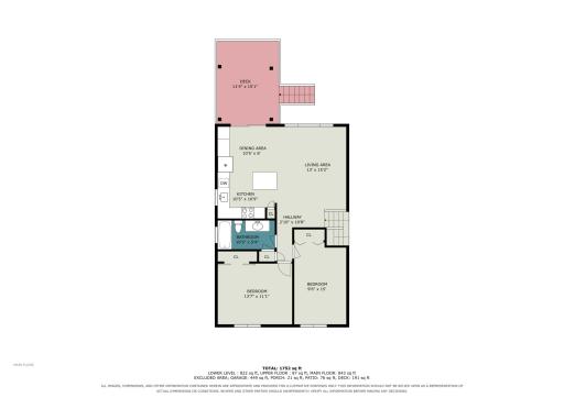 Upper Level - Measurements are approximate