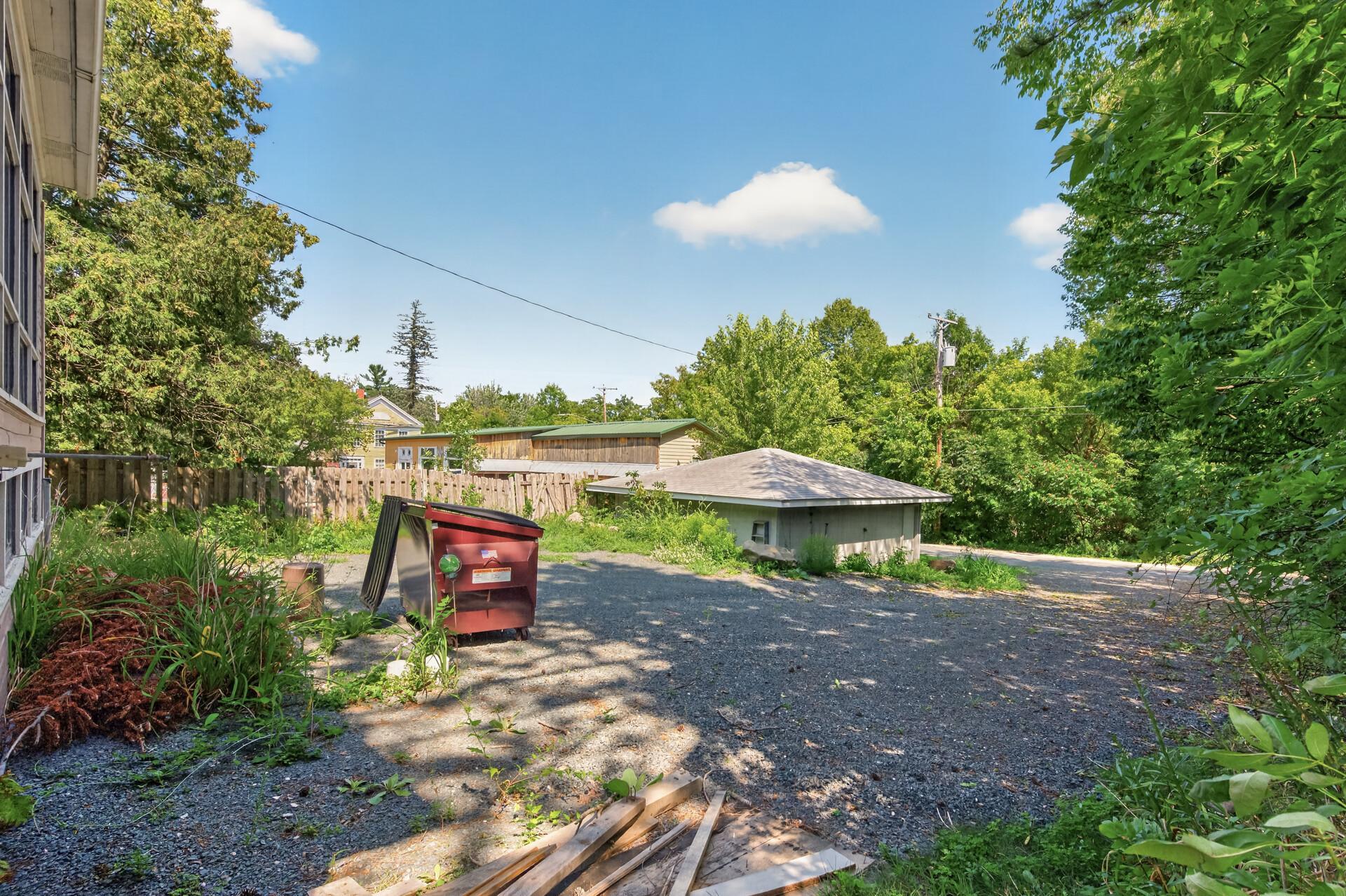 View of detached garage