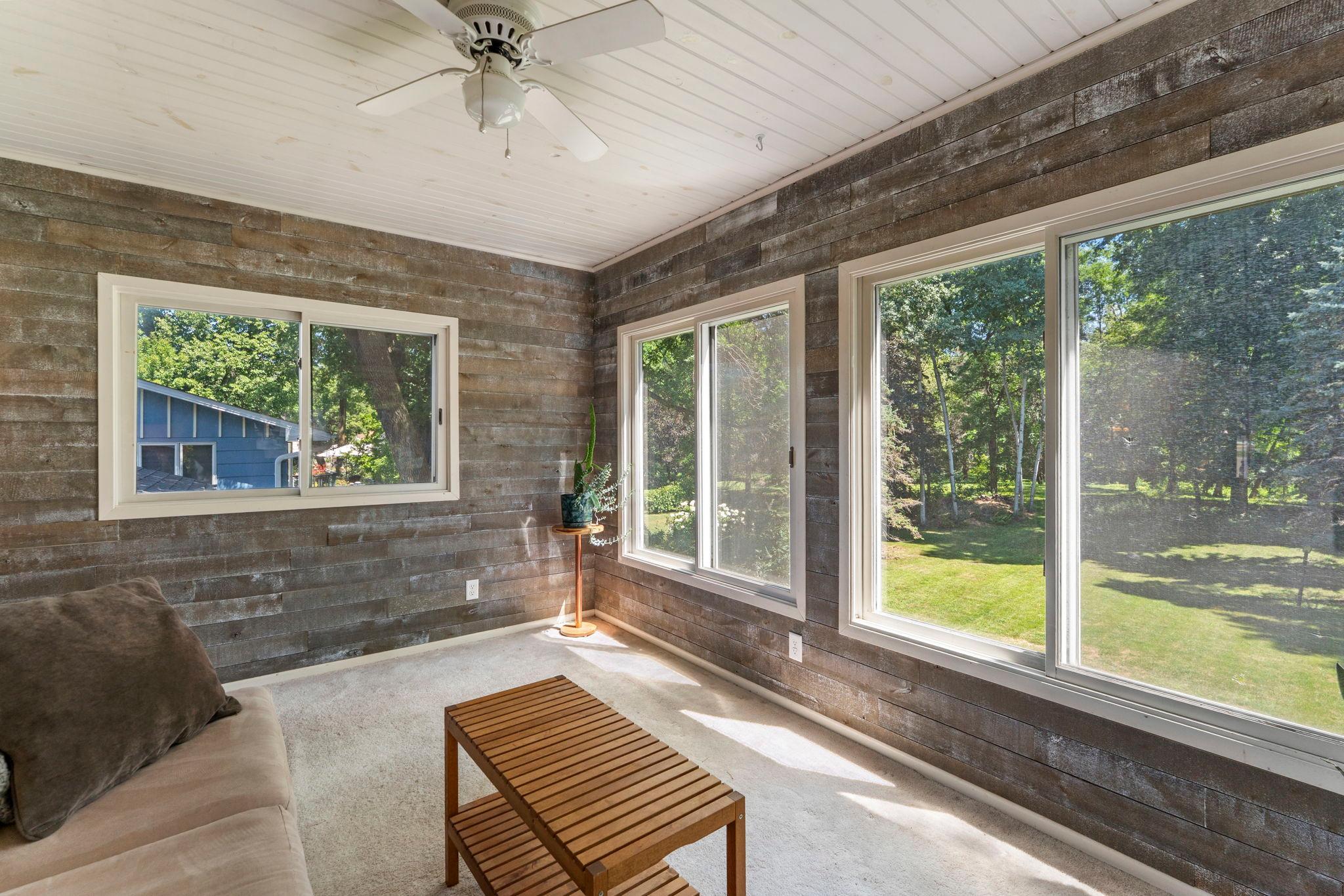3 Season Porch Overlooks Backyard