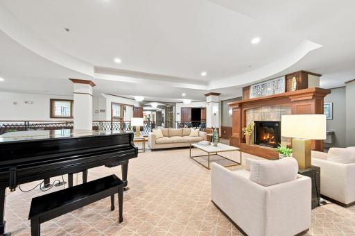 Another view of the Fireside Lounge in the lobby.