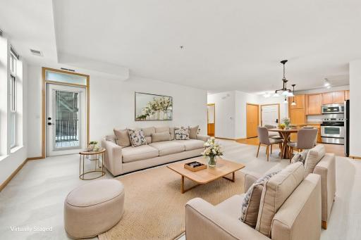 virtually staged living room and dining room