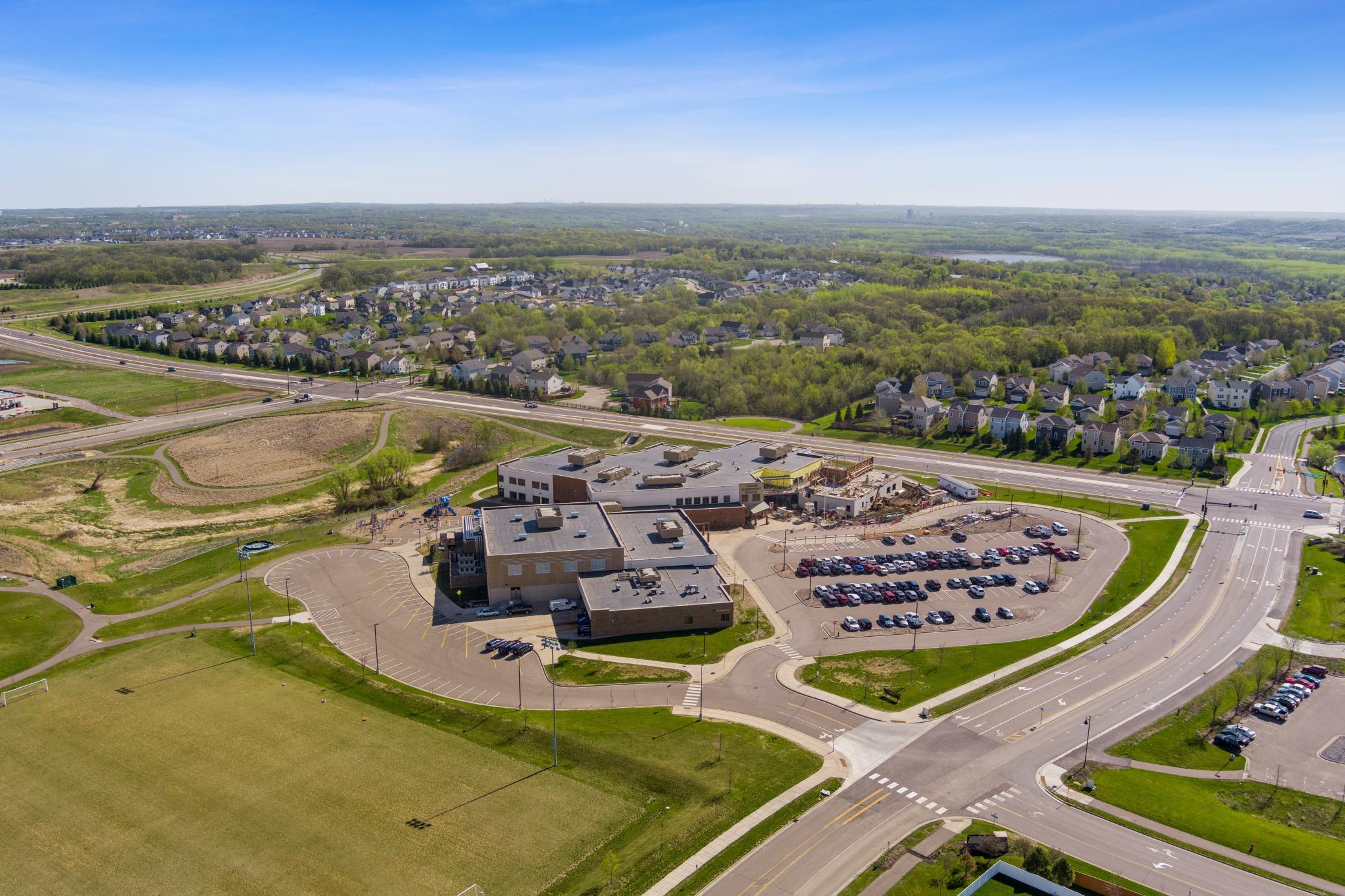 An aerial view of Carver, MN.