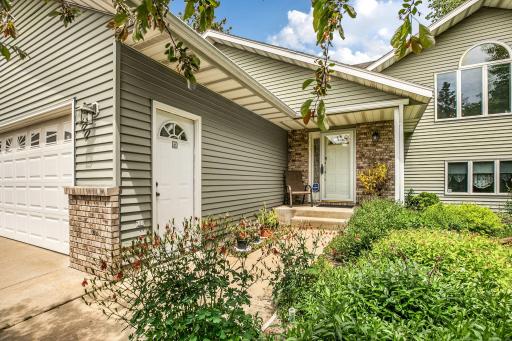 Covered front entrance shelters you from outdoor elements.