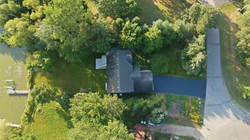 Bird's eye view showcasing the property's surroundings.