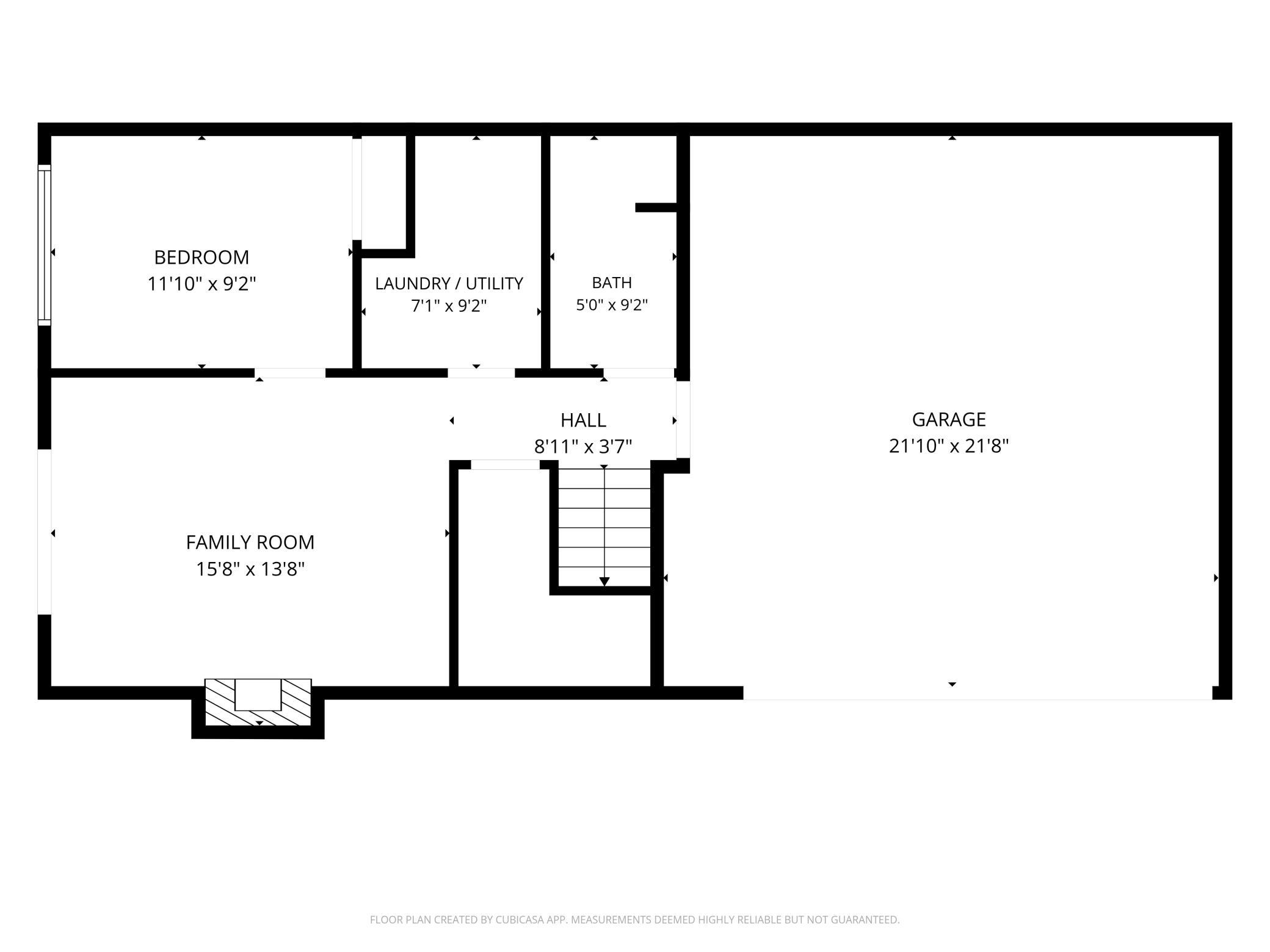 Detailed floor plan layout illustrating the functional flow and approximate room dimensions of the home.