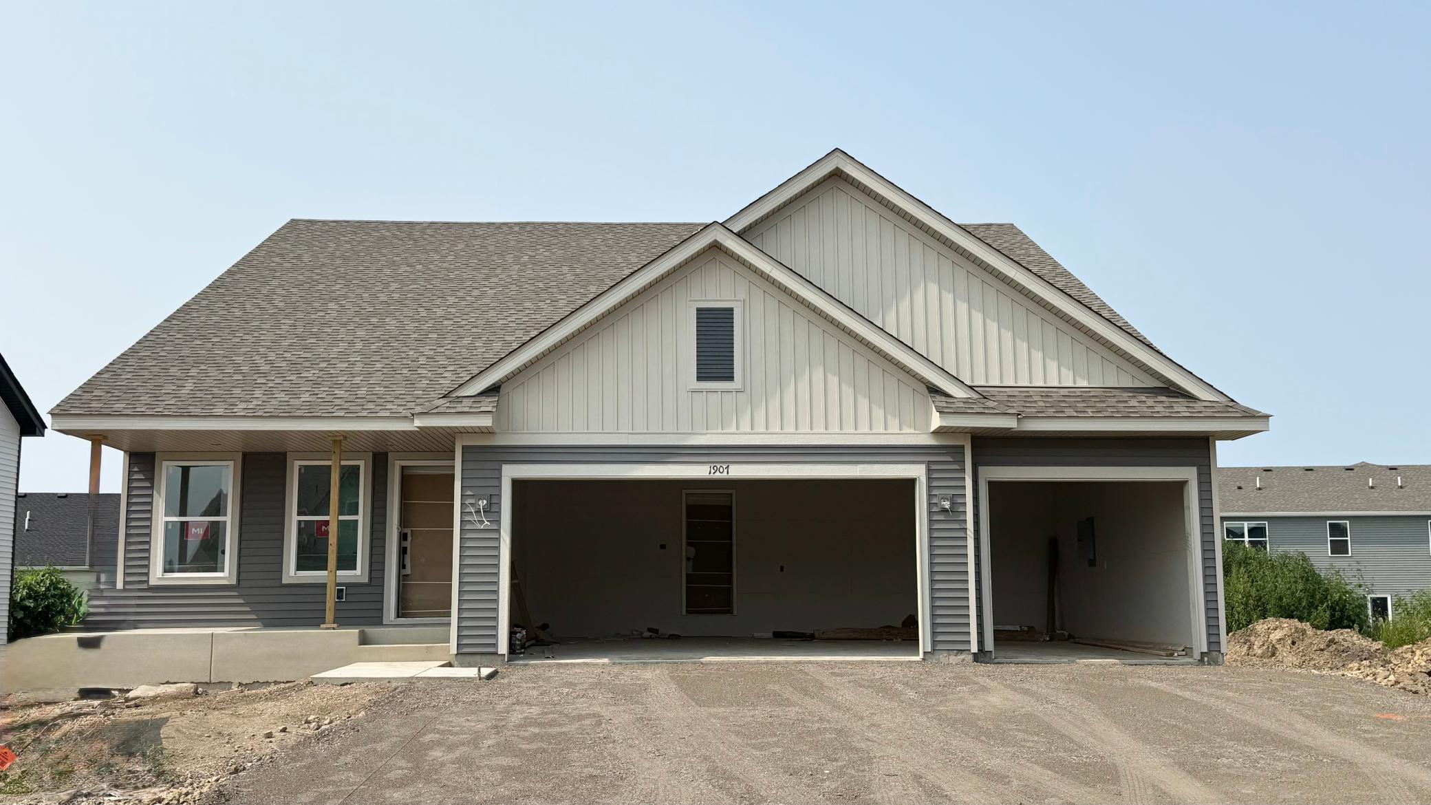 (Photo is of the actual home in progress.)
