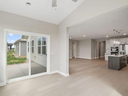 Located just off the dining area, the sunny four season porch is perfect for enjoying the outdoors year round.