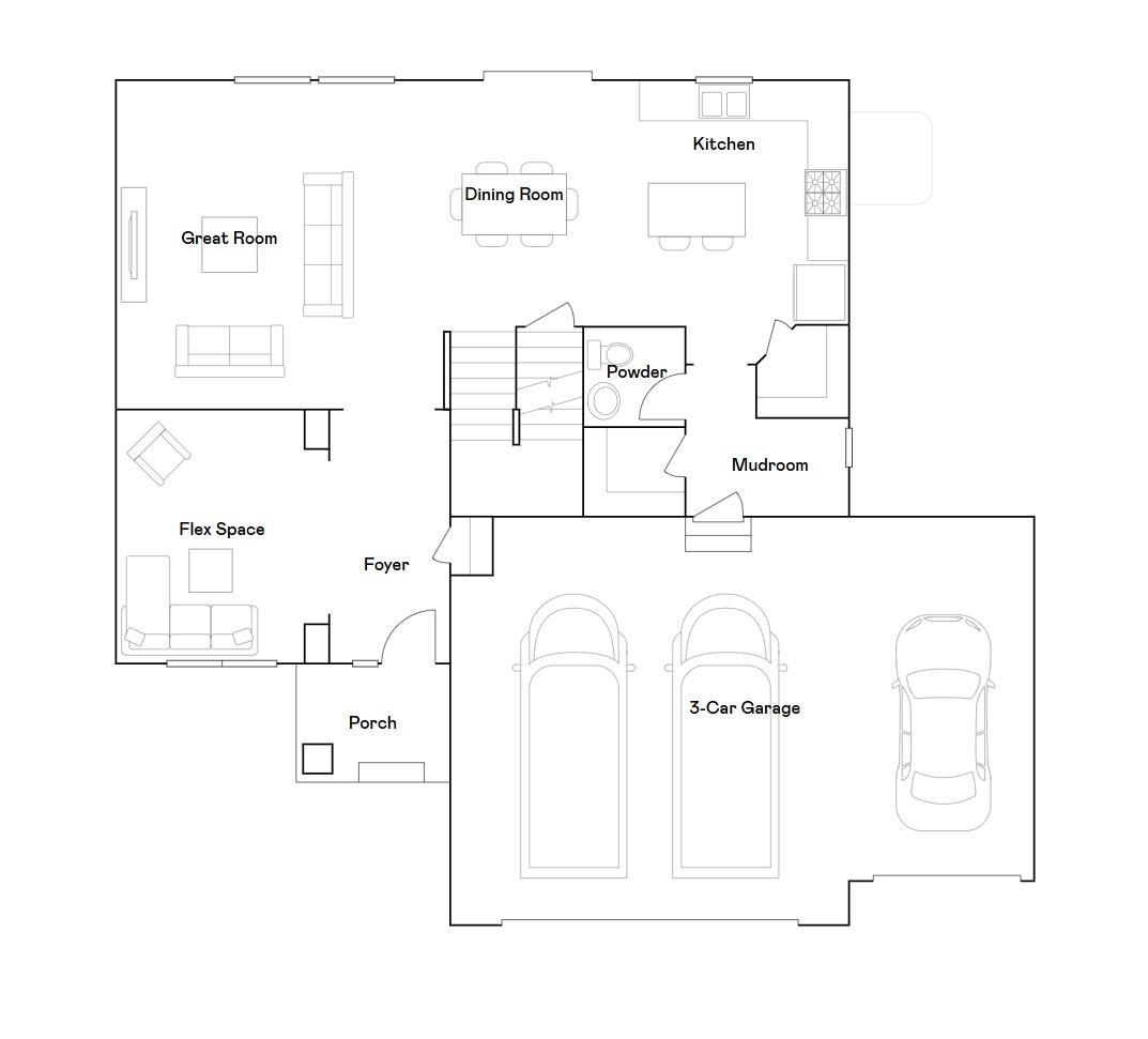 Main level floorplan.