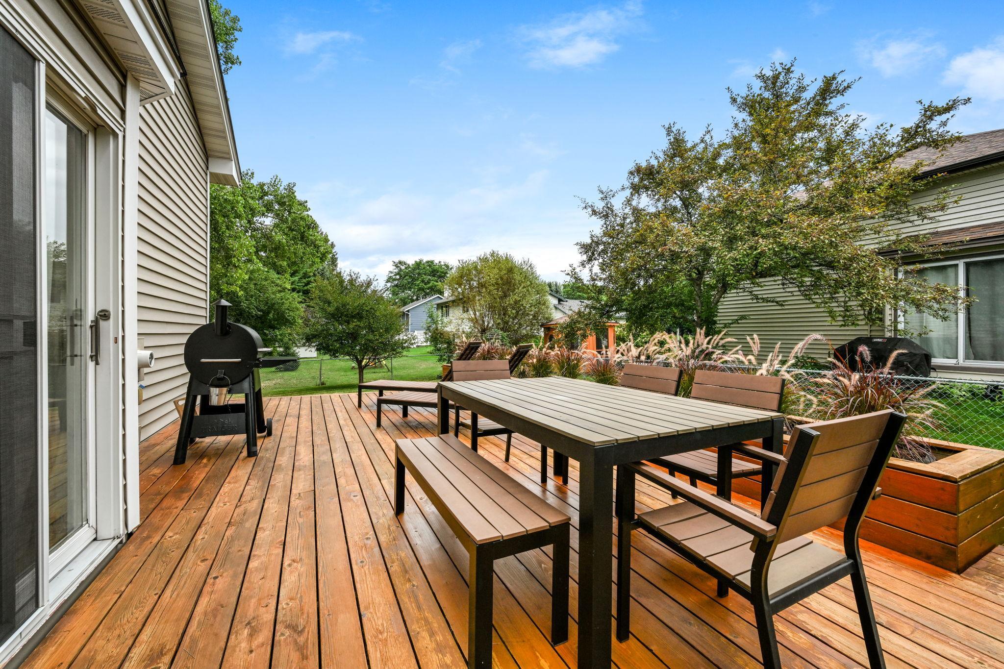Large cedar deck