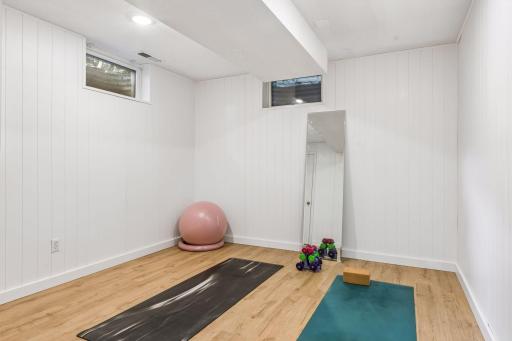 Flex space is being used as an exercise room