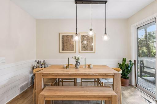 Dining room with easy access to the deck