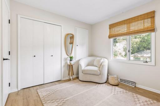 Bedroom #3 has a closet and a storage area above the chair