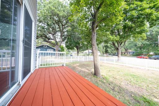 Side deck and fenced yard