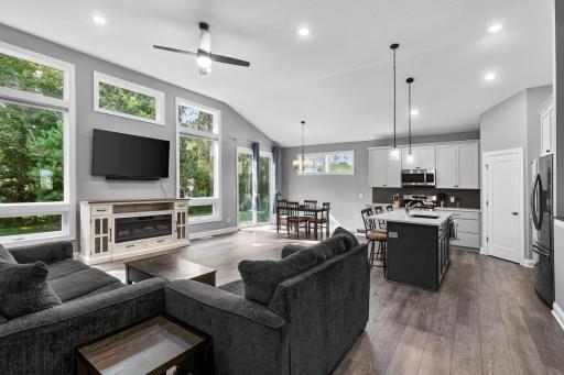Spacious open concept with 12' ceilings.