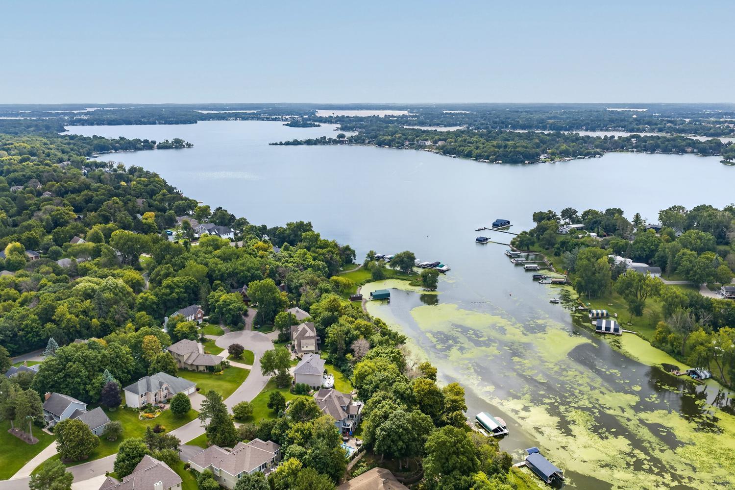 This aerial photo shows the quiet culdesac with your peaceful Jennings Cove, Jennings Bay and West Arm in the distance.