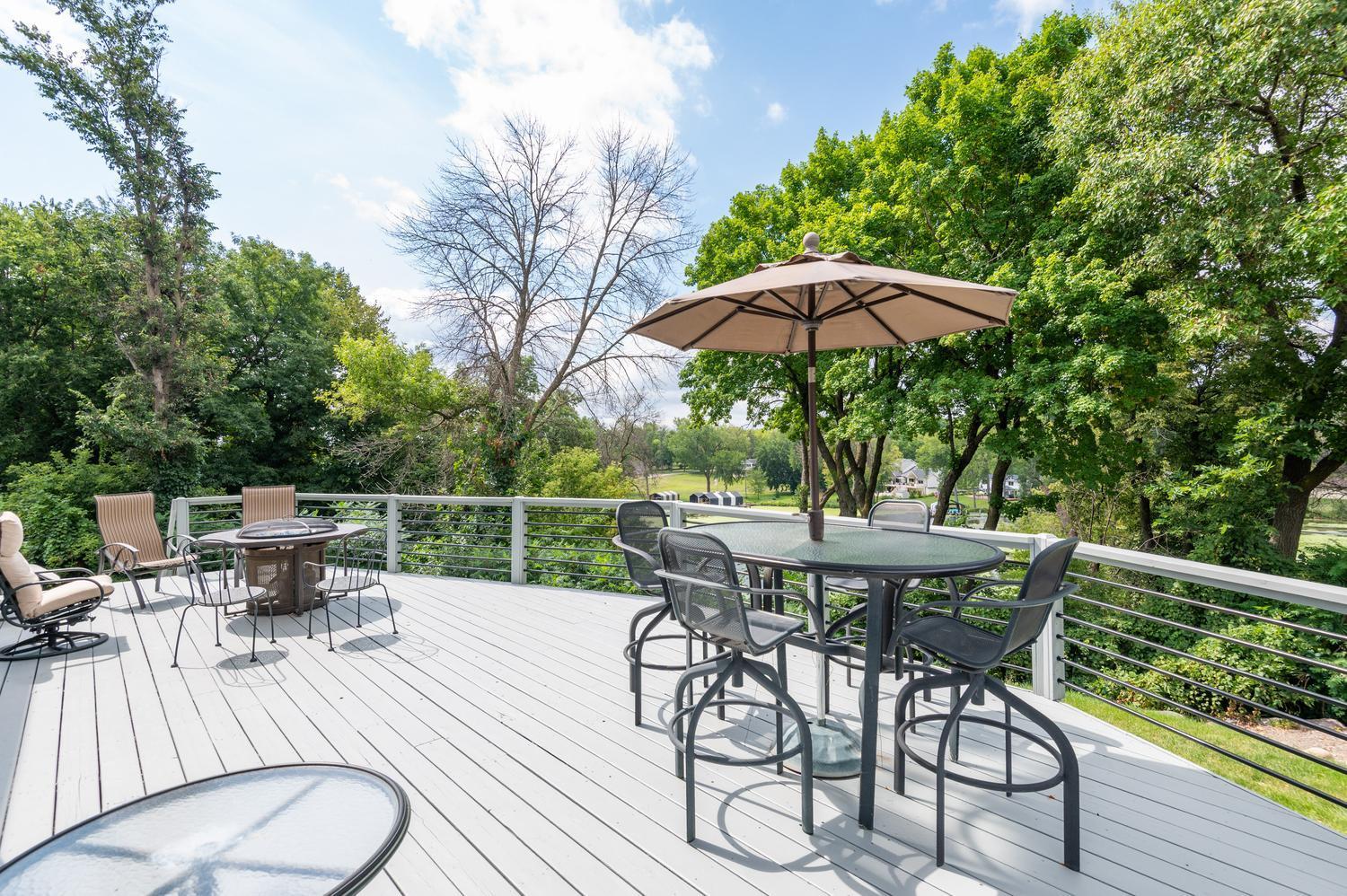 You will certainly enjoy the deck as an extension of your living space! There was a recent touch up and refinish of the deck.