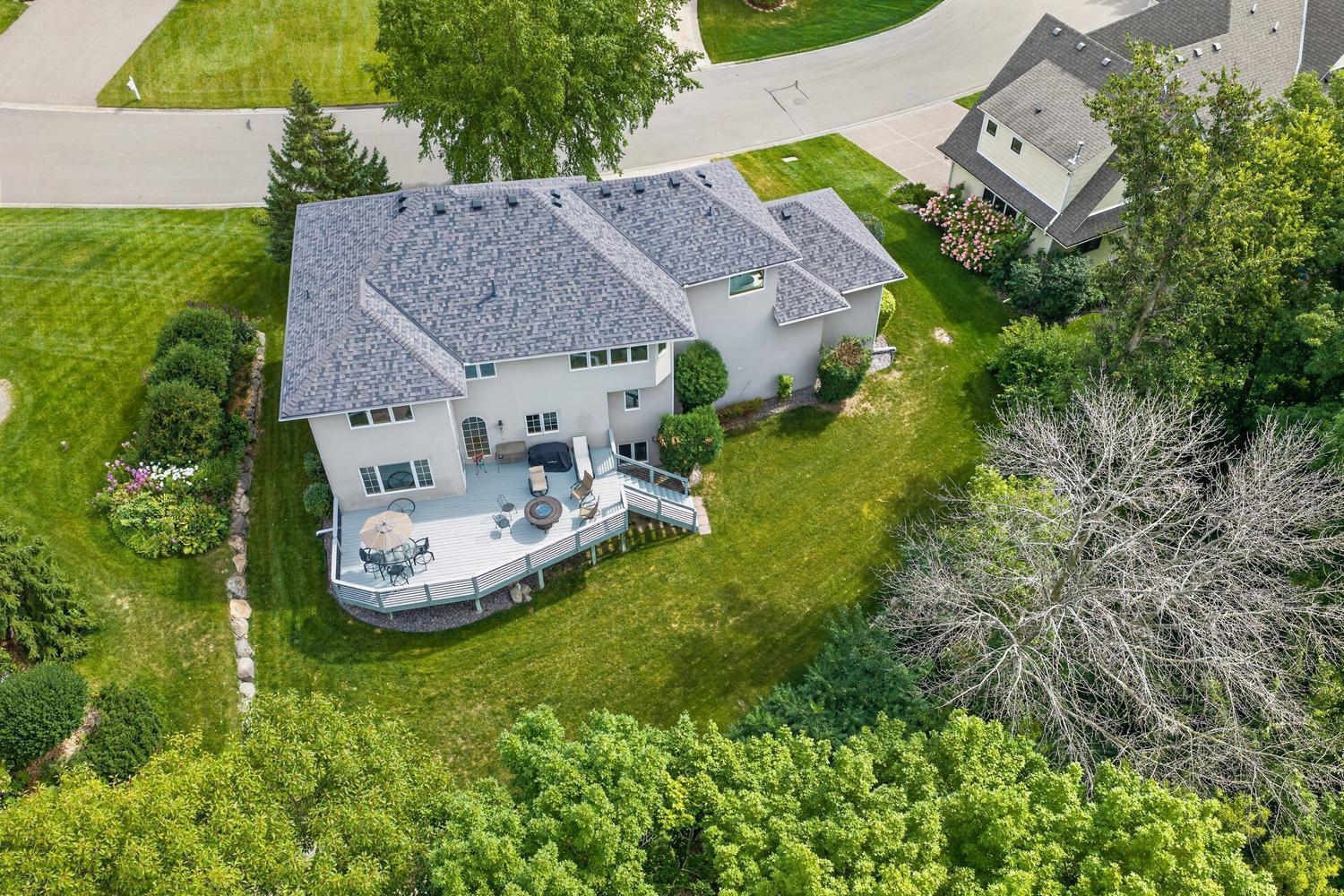 A great photo of the two year old premium Owens Corning roof and the back of the home.