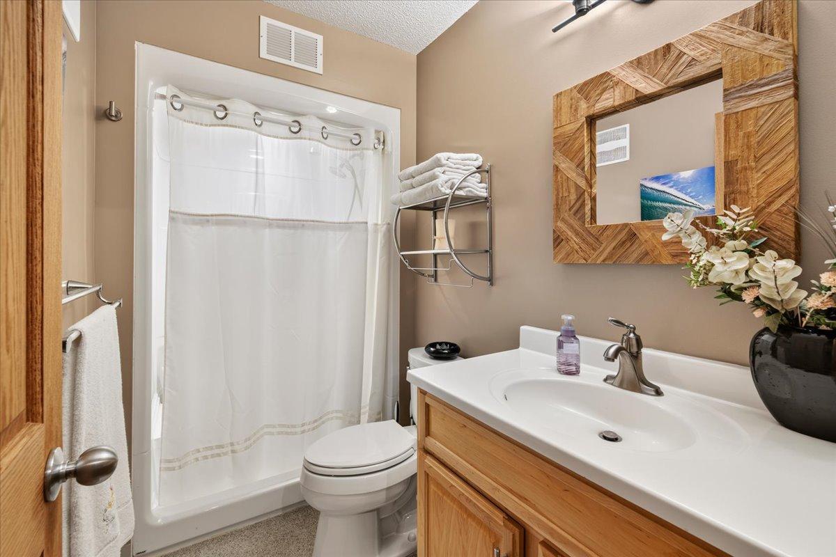 Convenient 3/4 bathroom in lower level