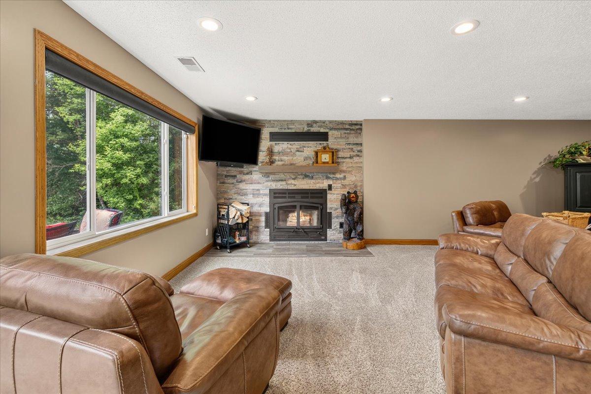 Amazing, custom wood-burning fireplace was recently added