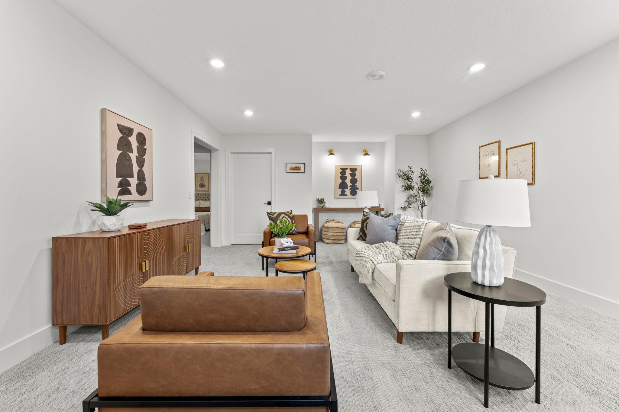 A spacious finished lower level with flexible space to fit your lifestyle