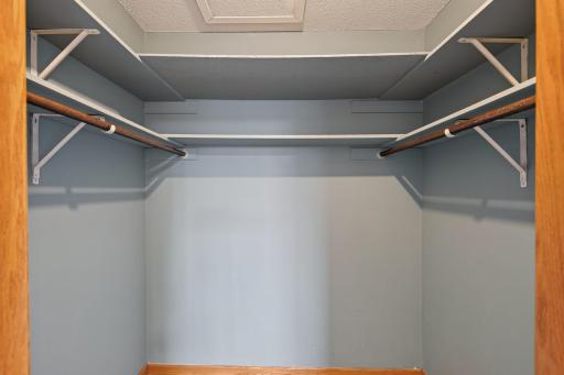 Walk-in closet in the primary bedroom