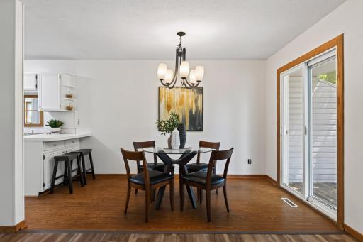 Dining area walks ou to the large deck