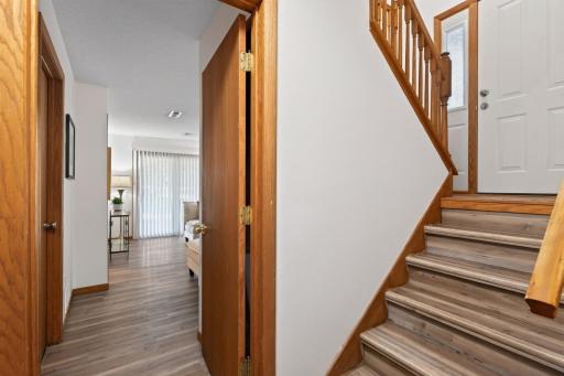 Lower level walkout to a grassy space