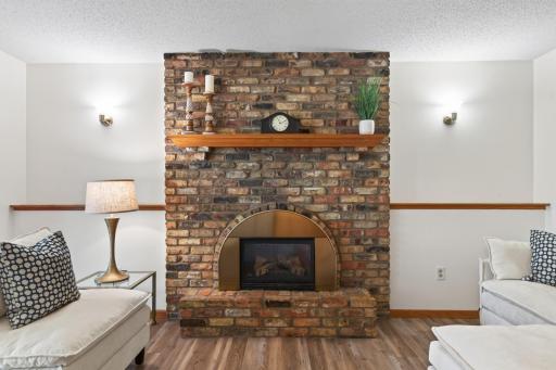 Brick surround decorative fireplace