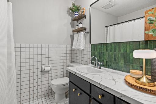 Hallway bathroom next to the bedrooms