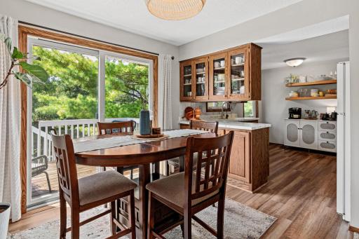 Walk out to your deck from the dining room