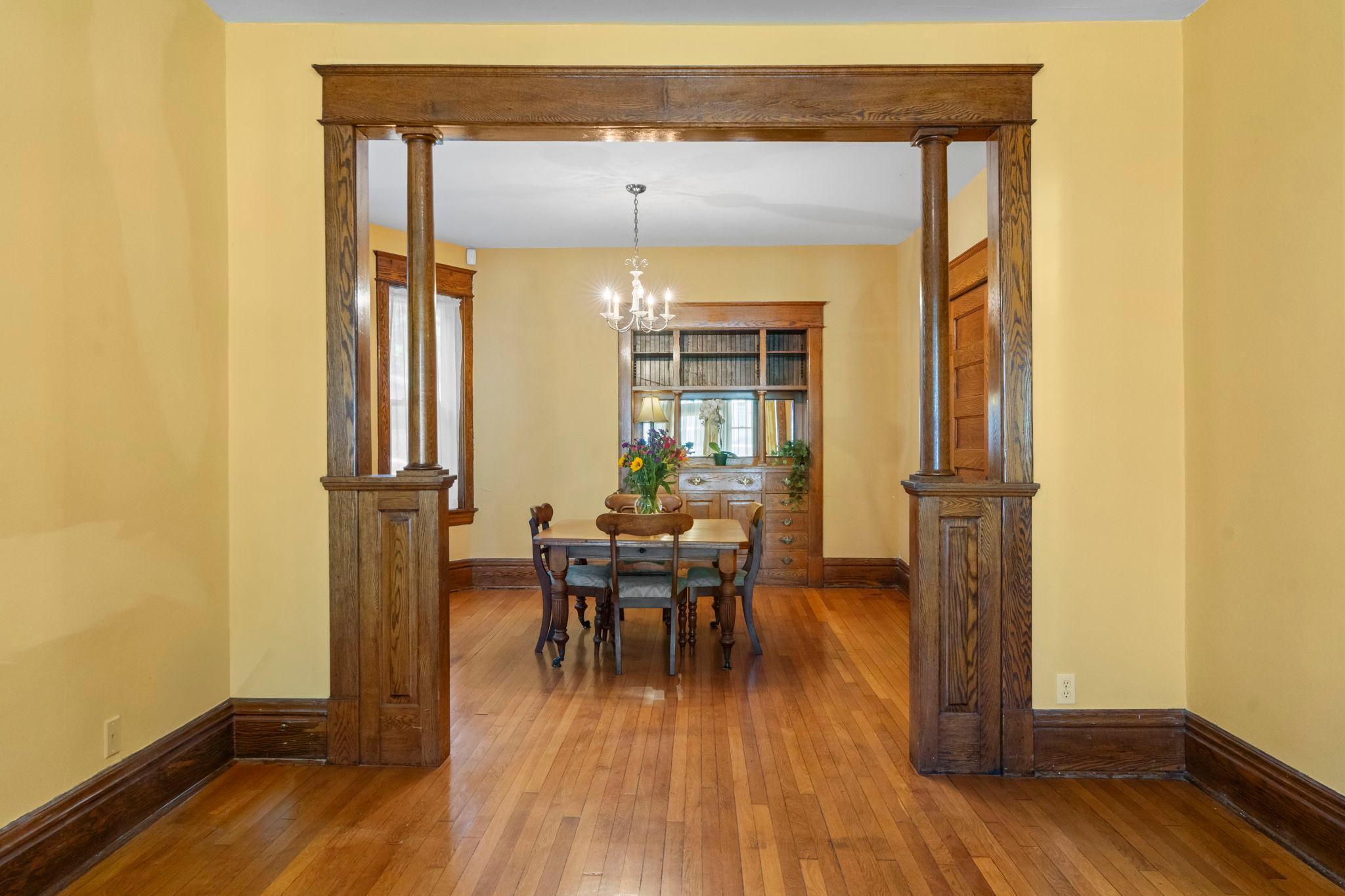 View into the formal dining room