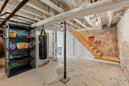 Basement - The stairs on the right go up the main floor and into the kitchen.