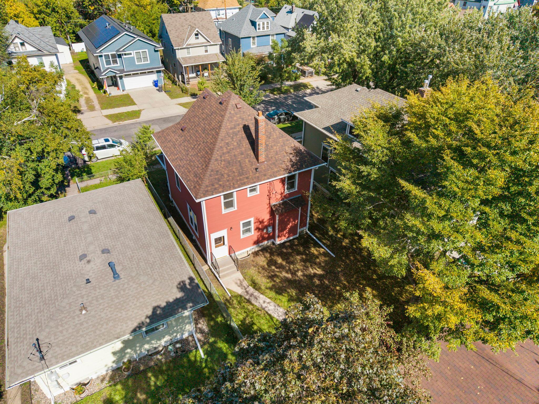 Drone photo of the back yard