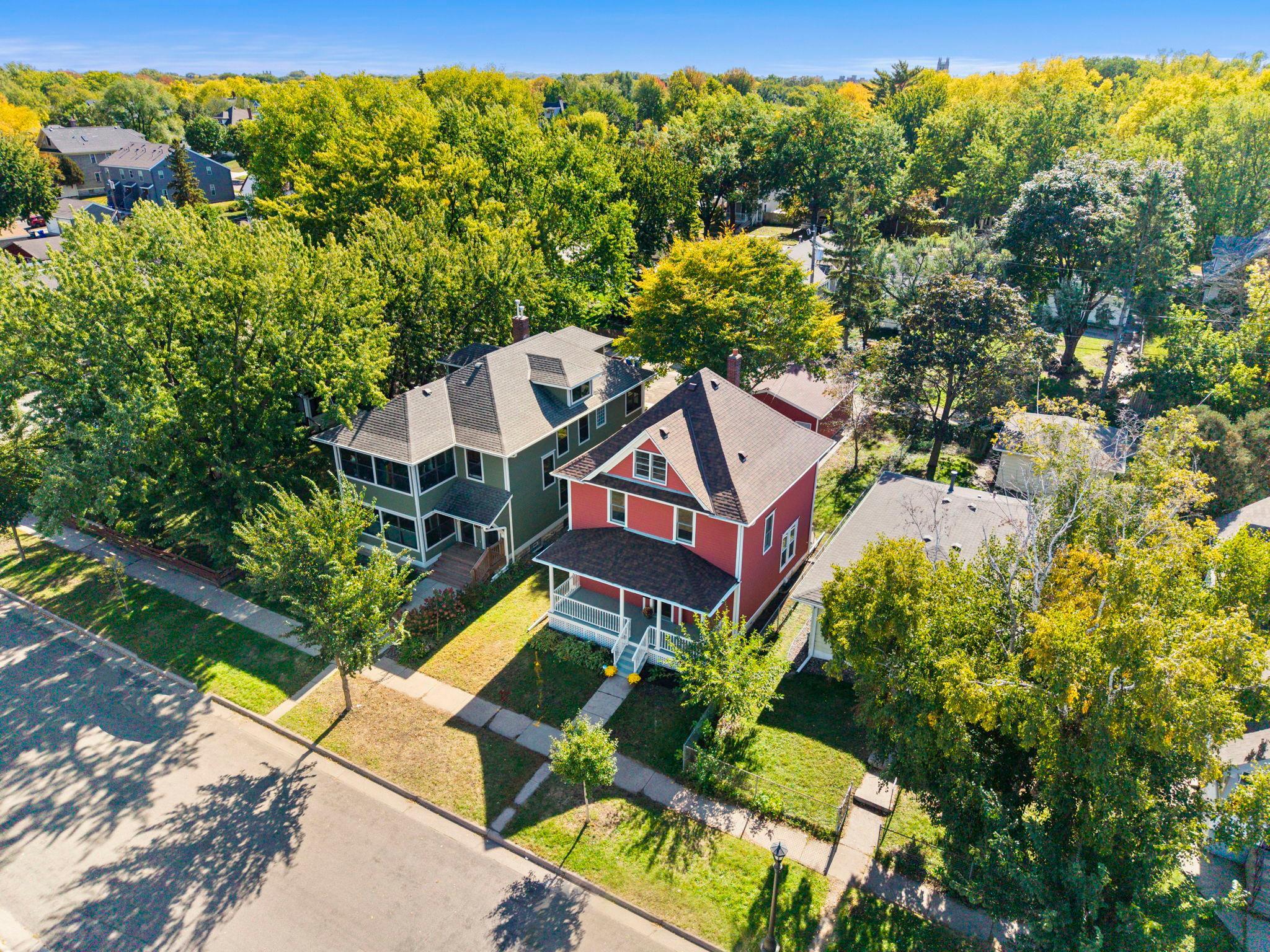 Drone photo of the front yard