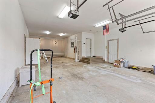 Main extended garage stall, offereing availability to back in a trailer without unhooking.