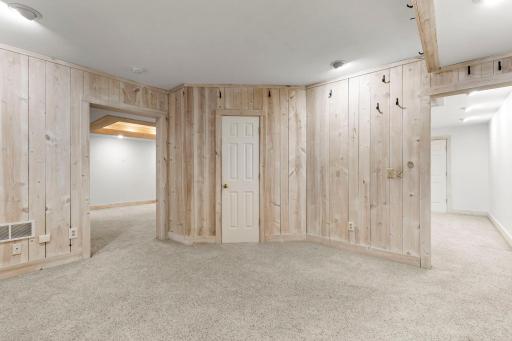 Access to the family room as well as a spacious unfinished storage closet.