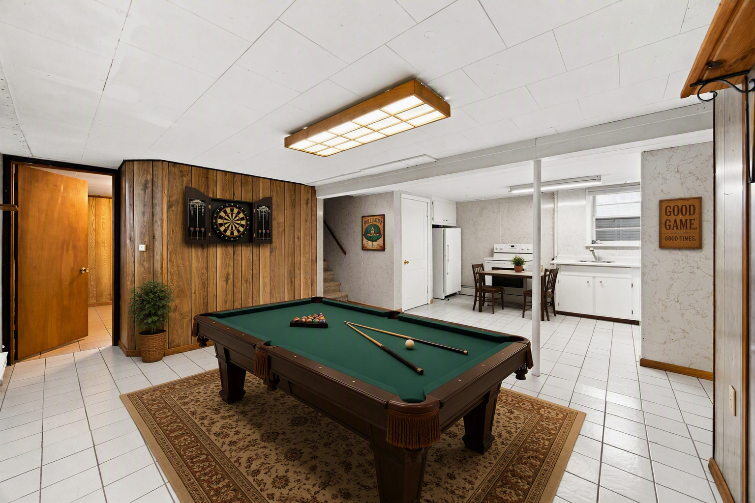 Basement Rec Room - Virtually Staged