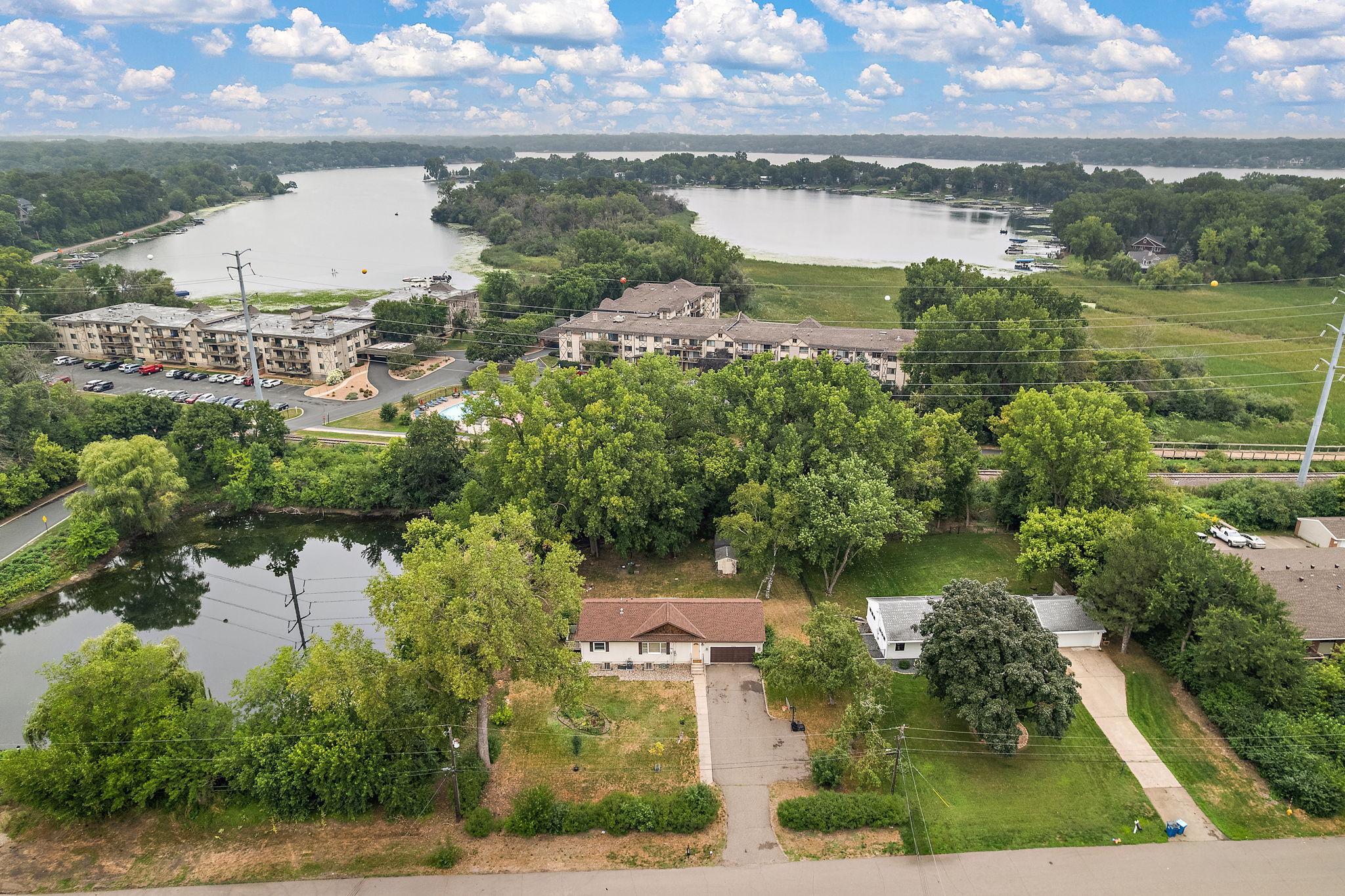 Aerial View with Medicine Lake & Luce Line Trail