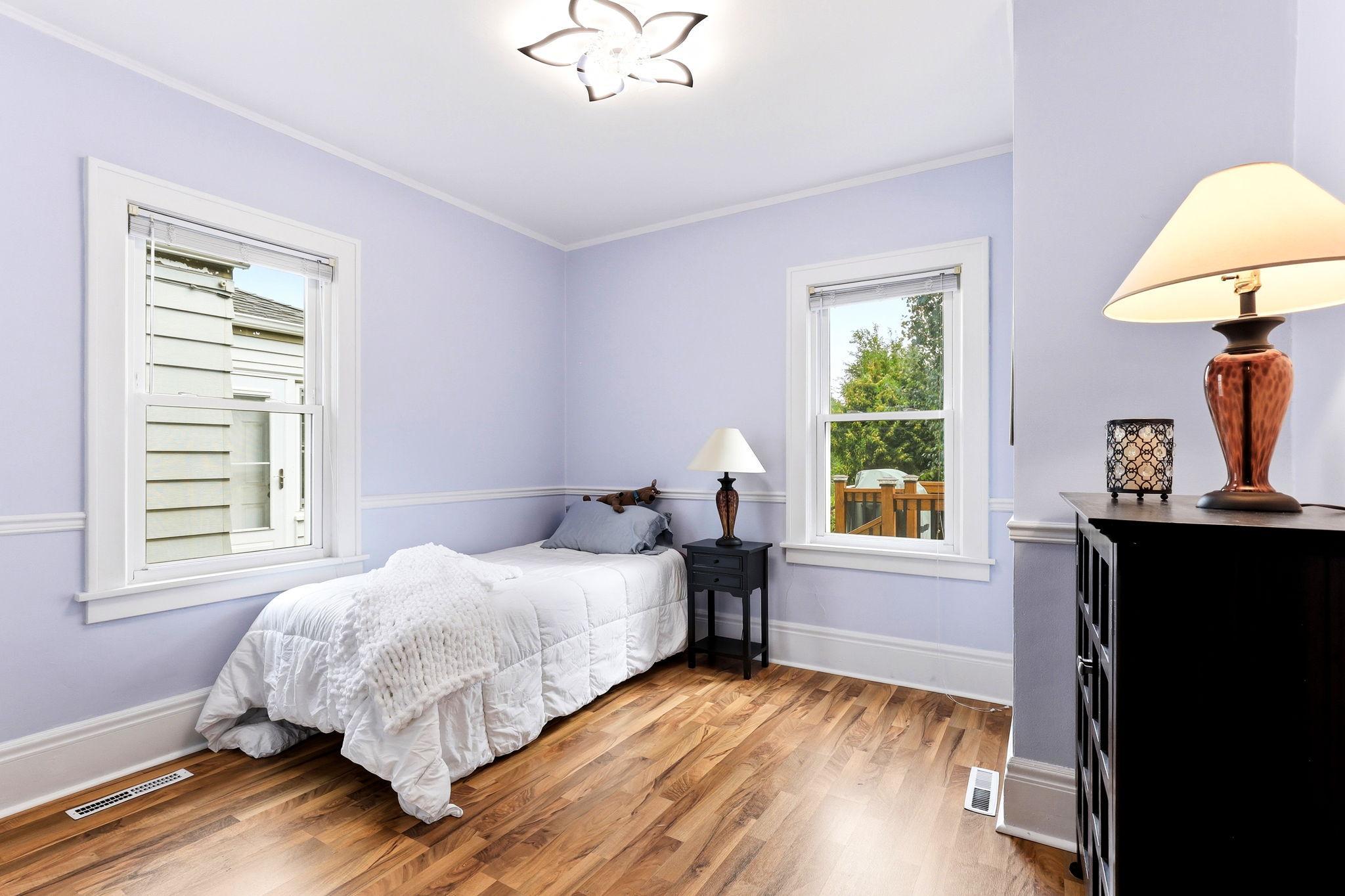 Bright first bedroom on the main level for added convenience.