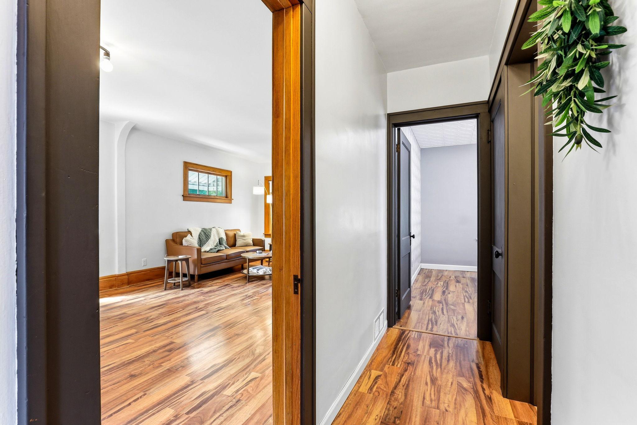 Beautiful laminate flooring continues through to the main level bedrooms.