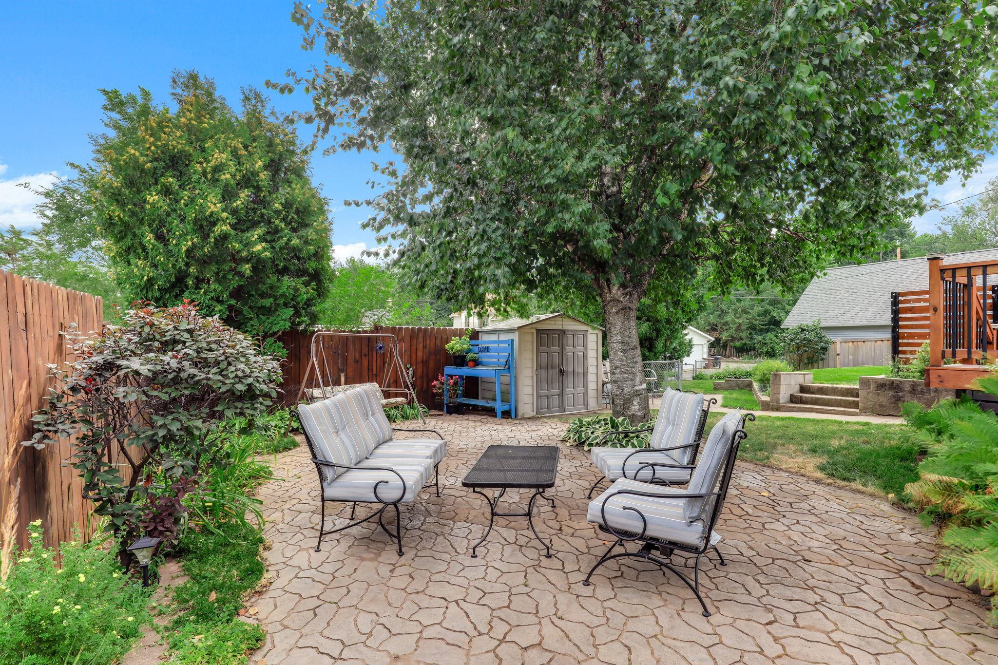 Well-designed paver patio perfect for relaxing or entertaining.