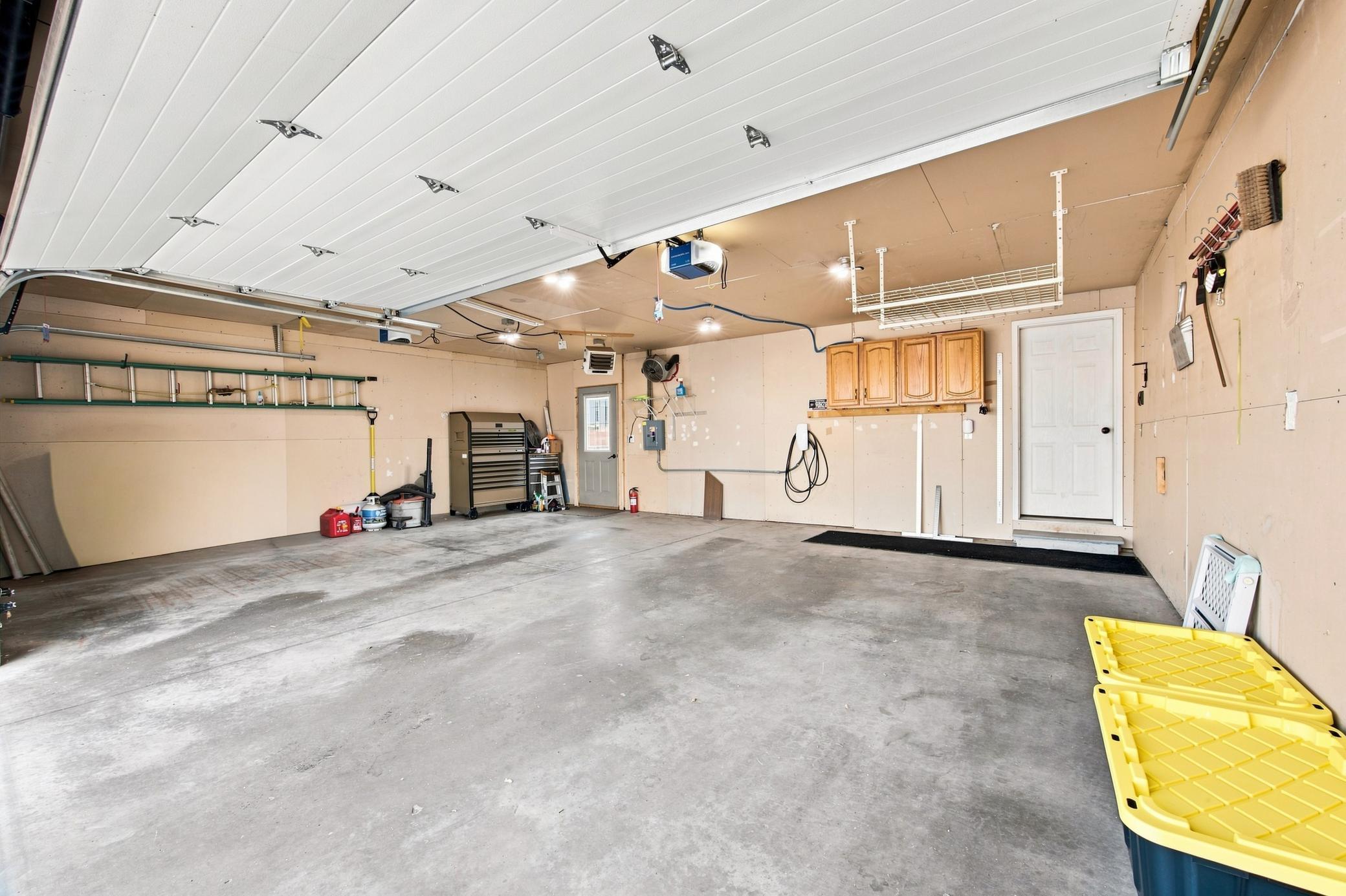 Finished heated garage