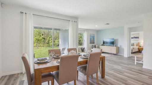 Spacious and sunny dining space.
