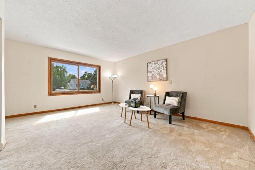 Spacious, sun-filled living room.