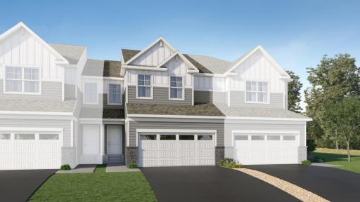 (Exterior rendering, actual home's finishes will vary.)