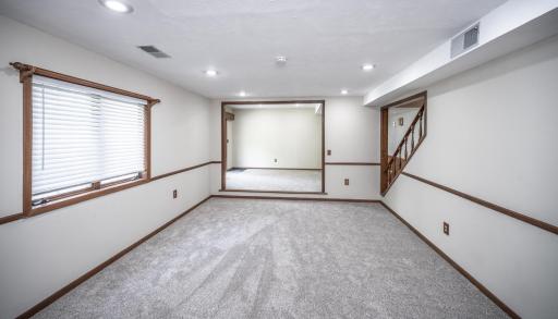 The lower level family room leads to another large room just behind it, giving you versatility in how you want to use it.